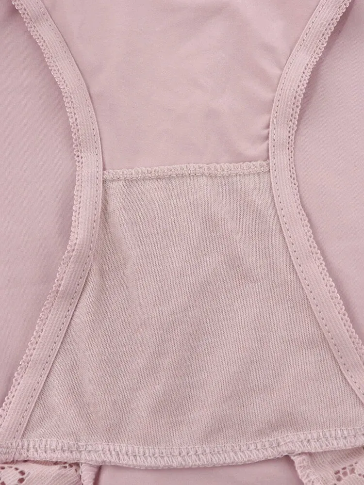 2-Pack High Waist Soft Cotton Lace Panties