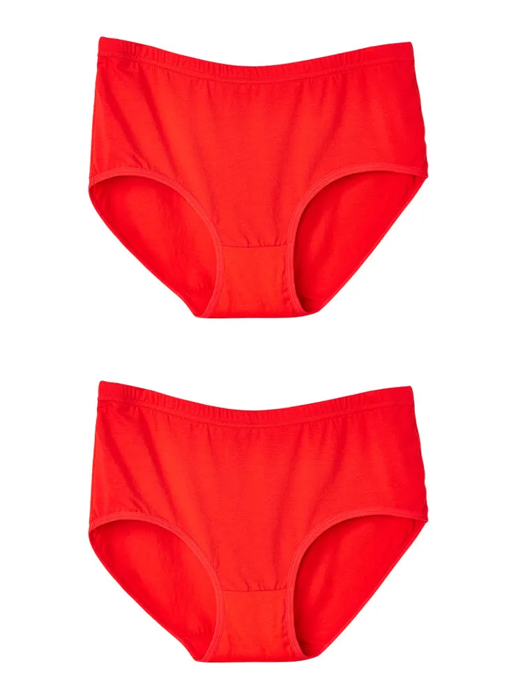 2-Pack Women's Cotton Sheer Elastic Soft Full Coverage Panties