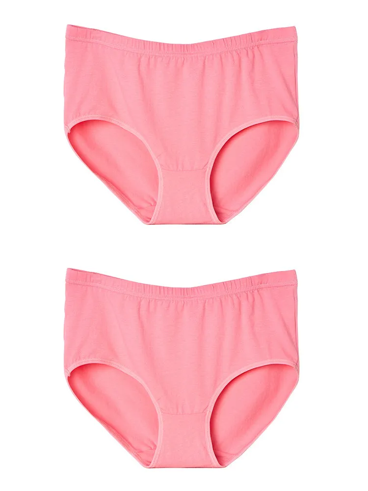 2-Pack Women's Cotton Sheer Elastic Soft Full Coverage Panties