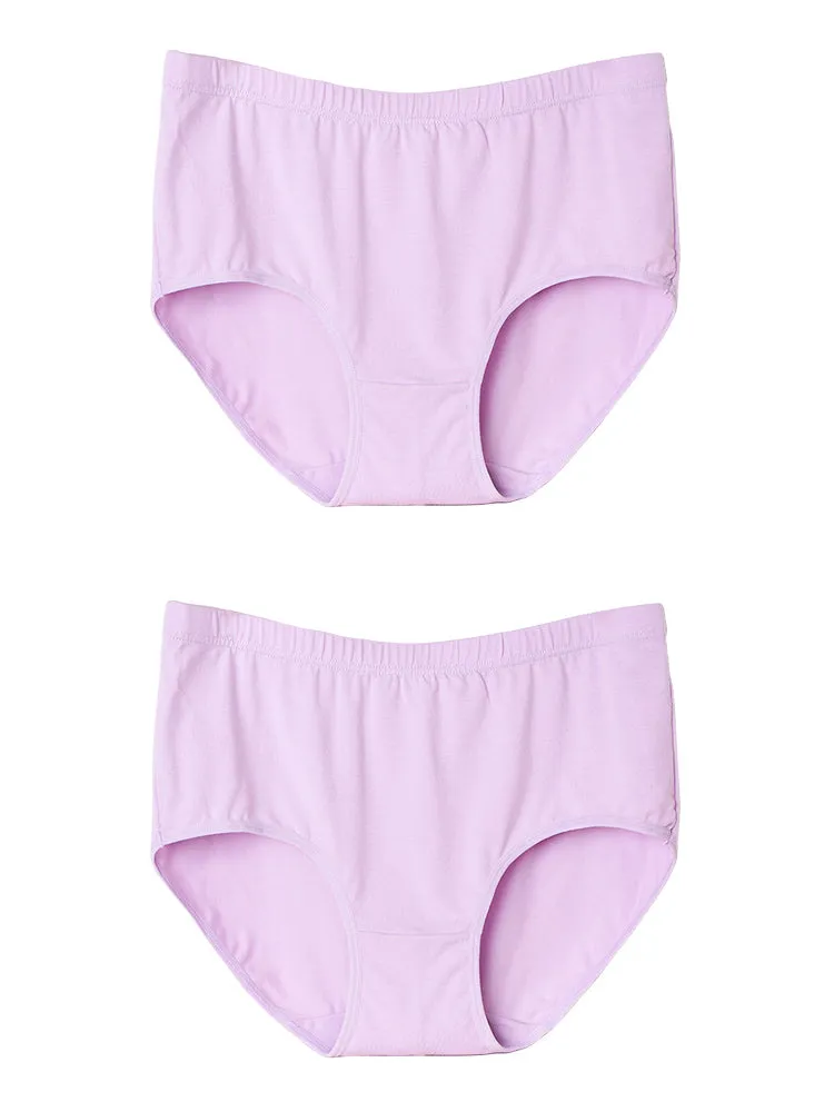 2-Pack Women's Cotton Sheer Elastic Soft Full Coverage Panties
