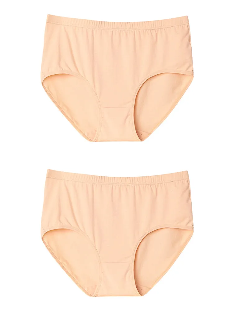 2-Pack Women's Cotton Sheer Elastic Soft Full Coverage Panties