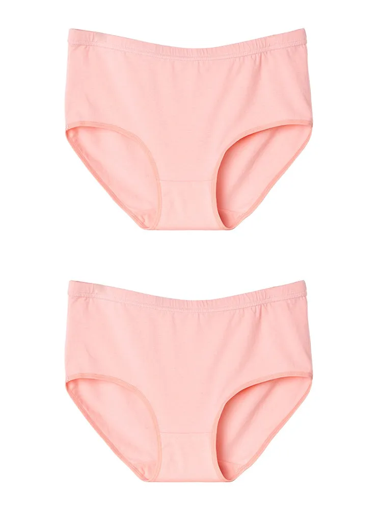 2-Pack Women's Cotton Sheer Elastic Soft Full Coverage Panties