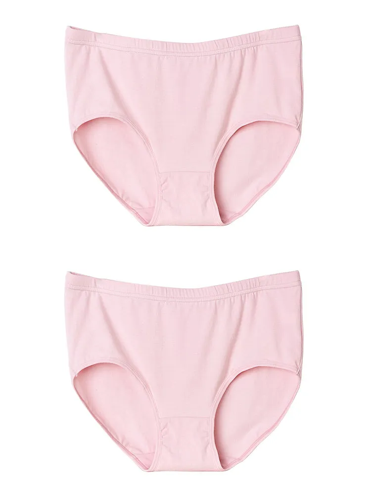2-Pack Women's Cotton Sheer Elastic Soft Full Coverage Panties