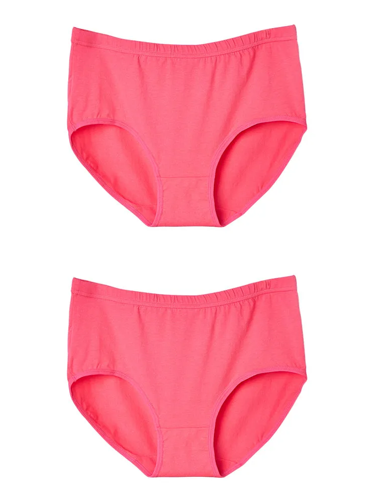 2-Pack Women's Cotton Sheer Elastic Soft Full Coverage Panties