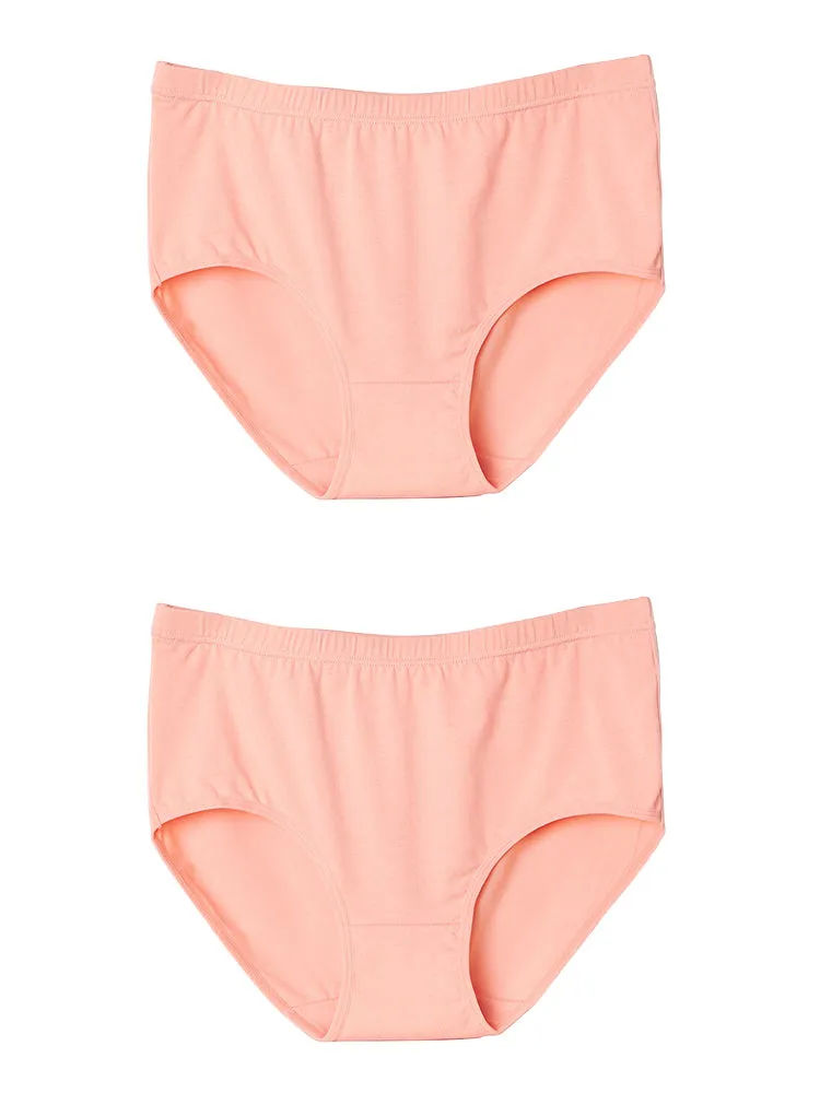 2-Pack Women's Cotton Sheer Elastic Soft Full Coverage Panties