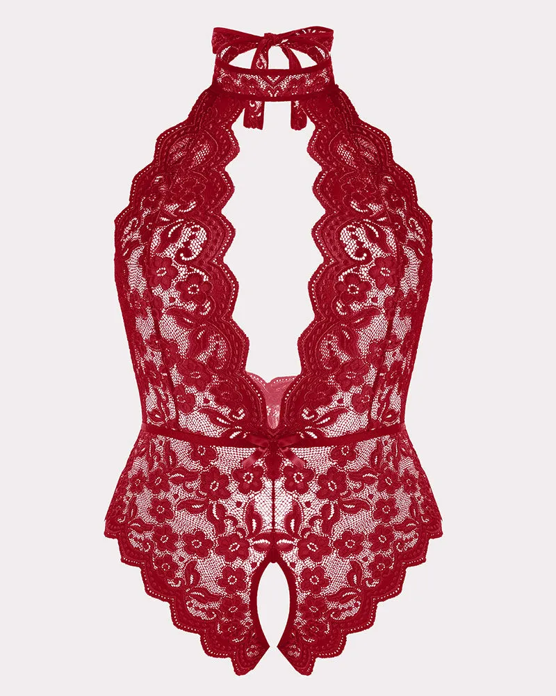 2 Packs Plus Size Lingerie Lace Halter Teddy