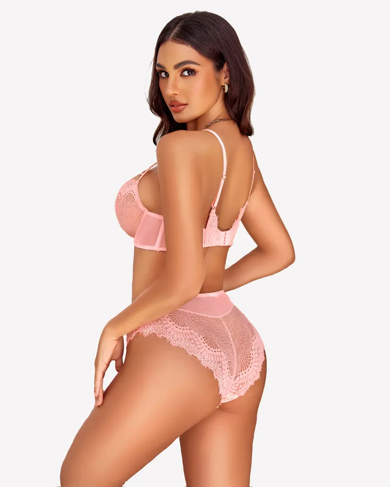 2 Pieces Lace Bra and Panty Sets