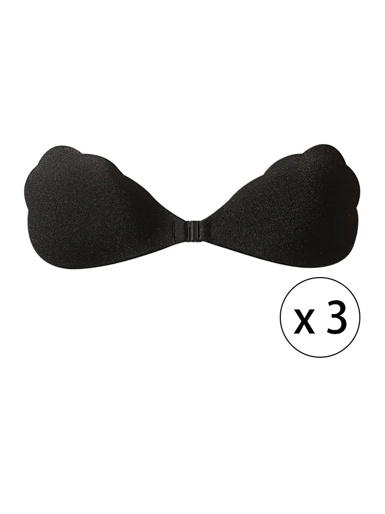 3 Pack Women's Front Closure Push-Up Adhesive Bras