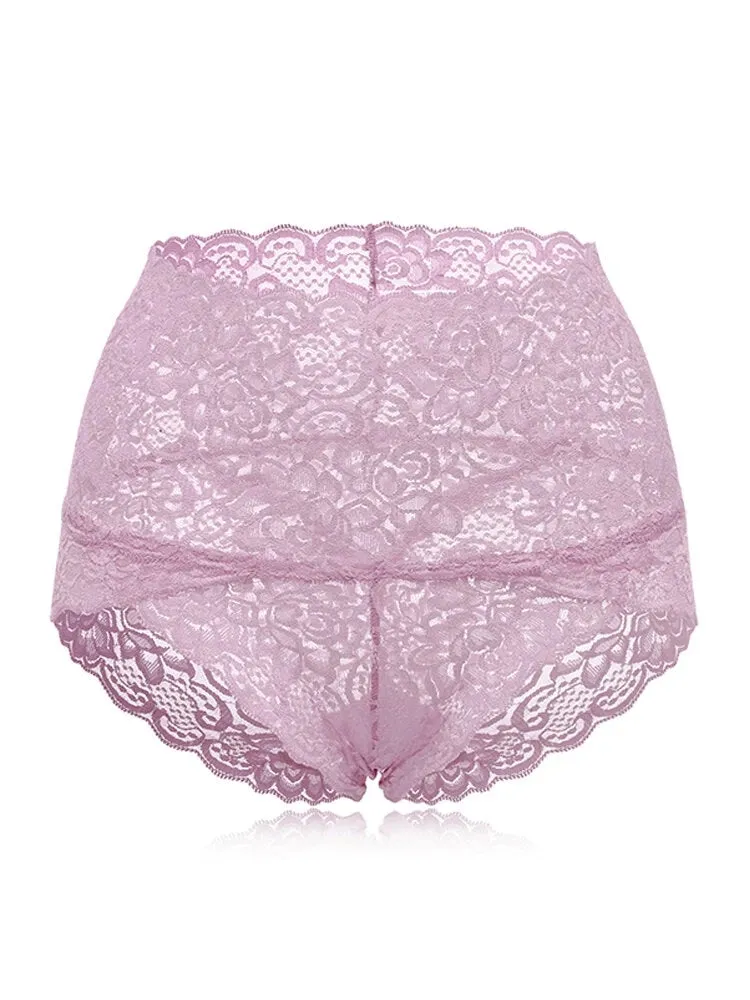 4-Pack High Waisted Lace Cotton Butt Lifter Sexy Panties