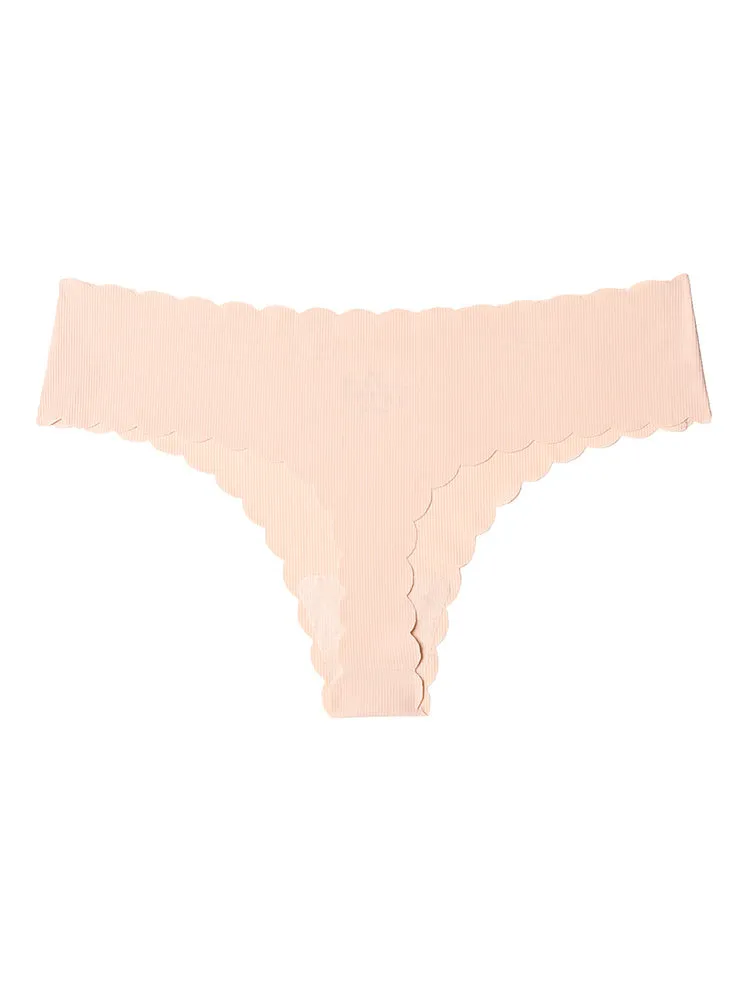 4-Pack Seamless Cotton Low Waist Thong Briefs