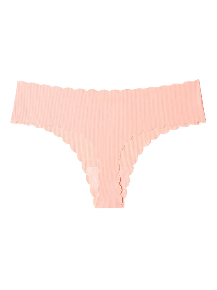 4-Pack Seamless Cotton Low Waist Thong Briefs