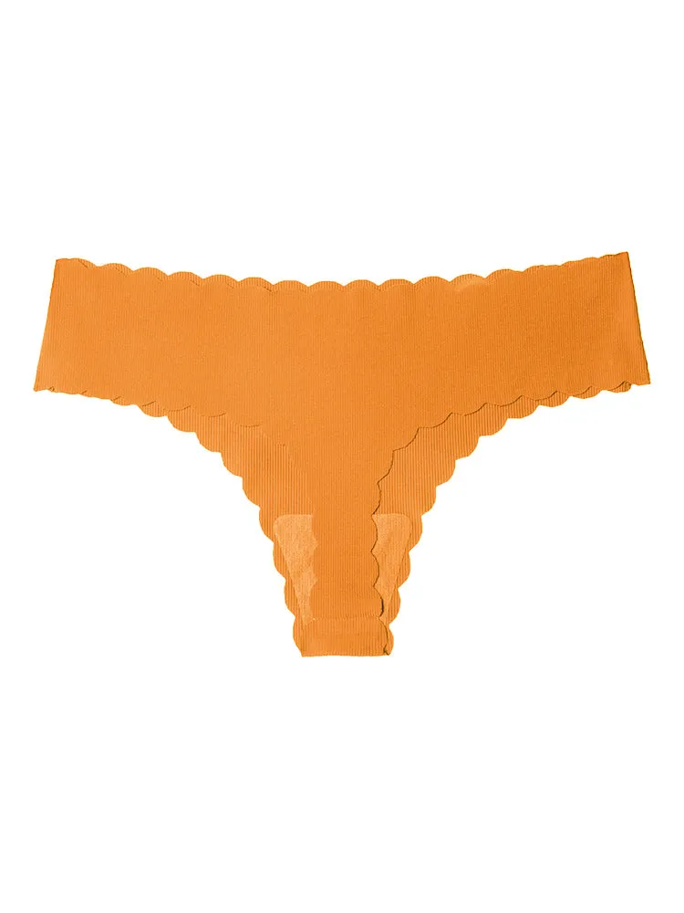 4-Pack Seamless Cotton Low Waist Thong Briefs