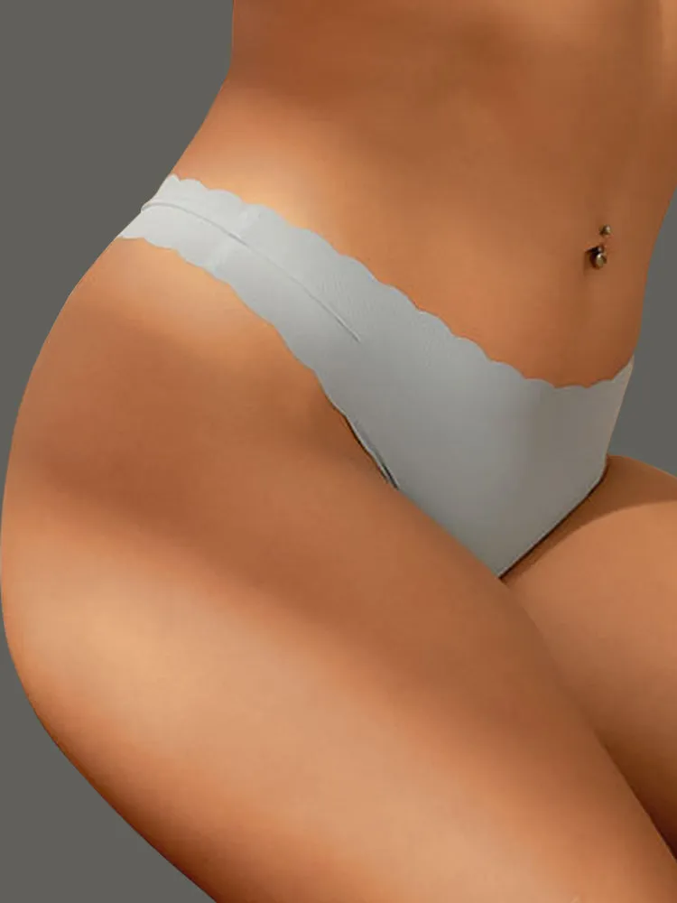 4-Pack Seamless Cotton Low Waist Thong Briefs