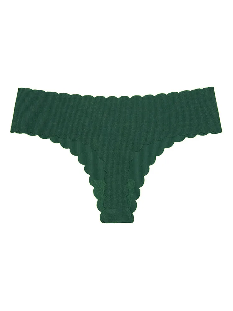 4-Pack Seamless Cotton Low Waist Thong Briefs