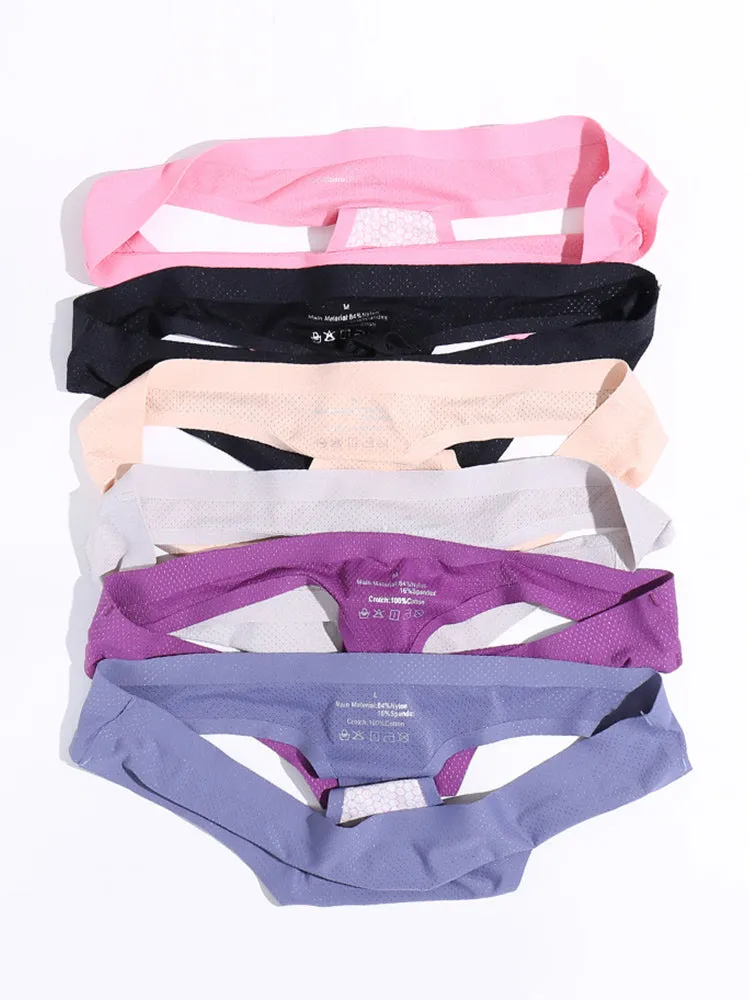 4-Pack Women's Sexy Seamless Invisible Thongs Panties