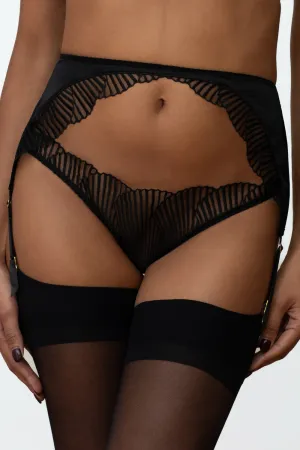 Athena Open Suspender Knicker Black