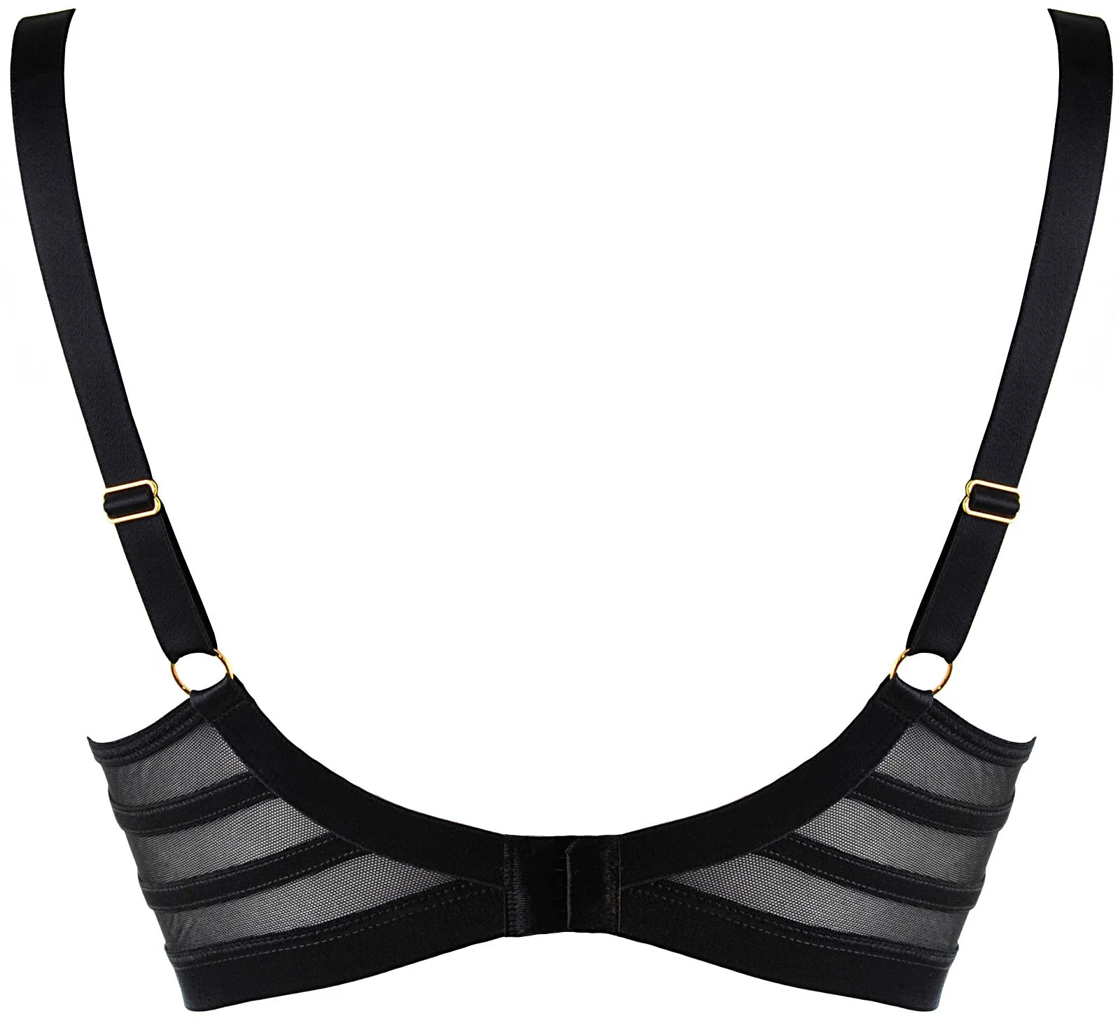 Axami 11071 Sheer Stripe Unlined Bra On the Clouds Nude/Black