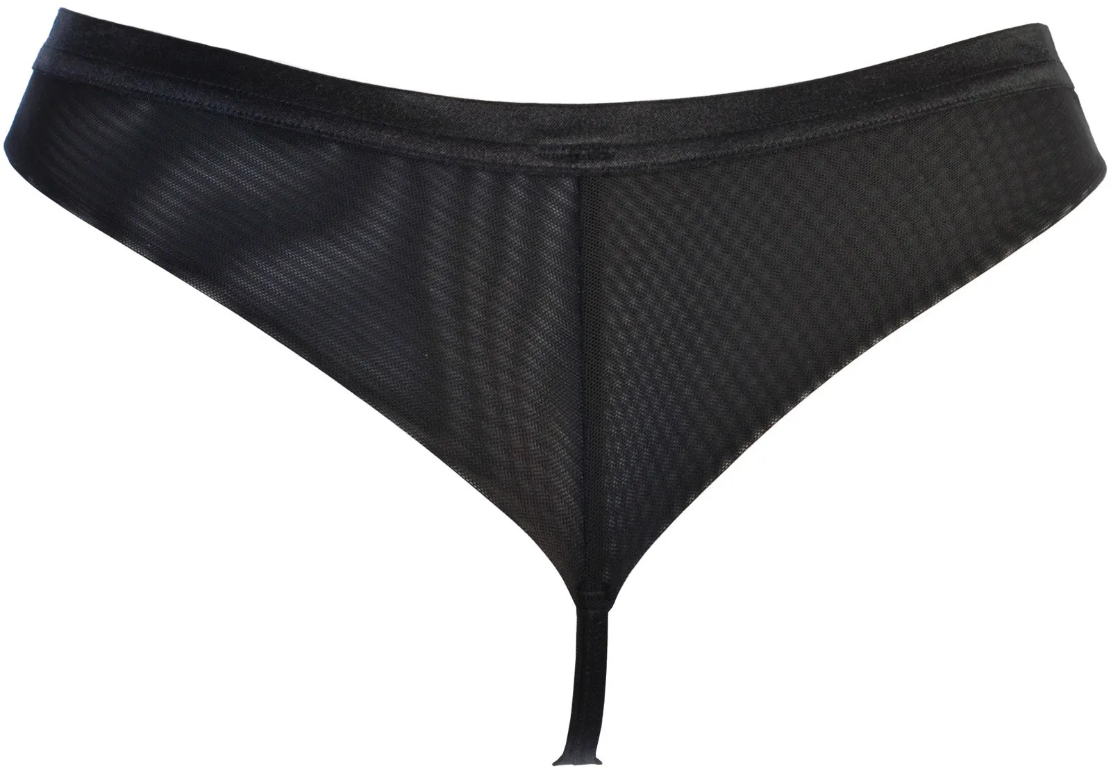 Axami Timeless Shimmering Embroidery Sheer String Panty Black