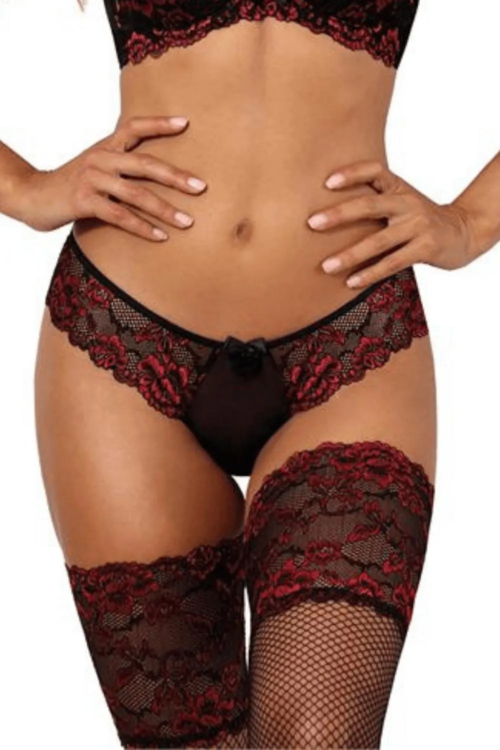 Axami Wild Roses Crotchless Thong