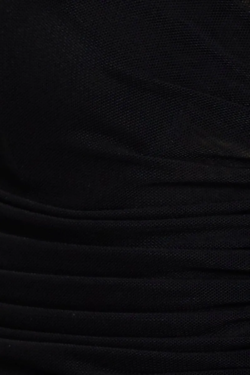 Black Bodysuit Top Mesh