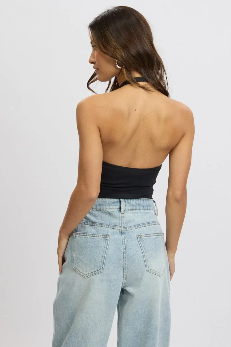 Black Halter Bodysuit Supersoft