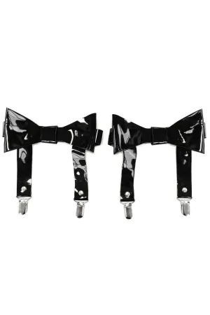 Black Patent Garters (Set Of 2)
