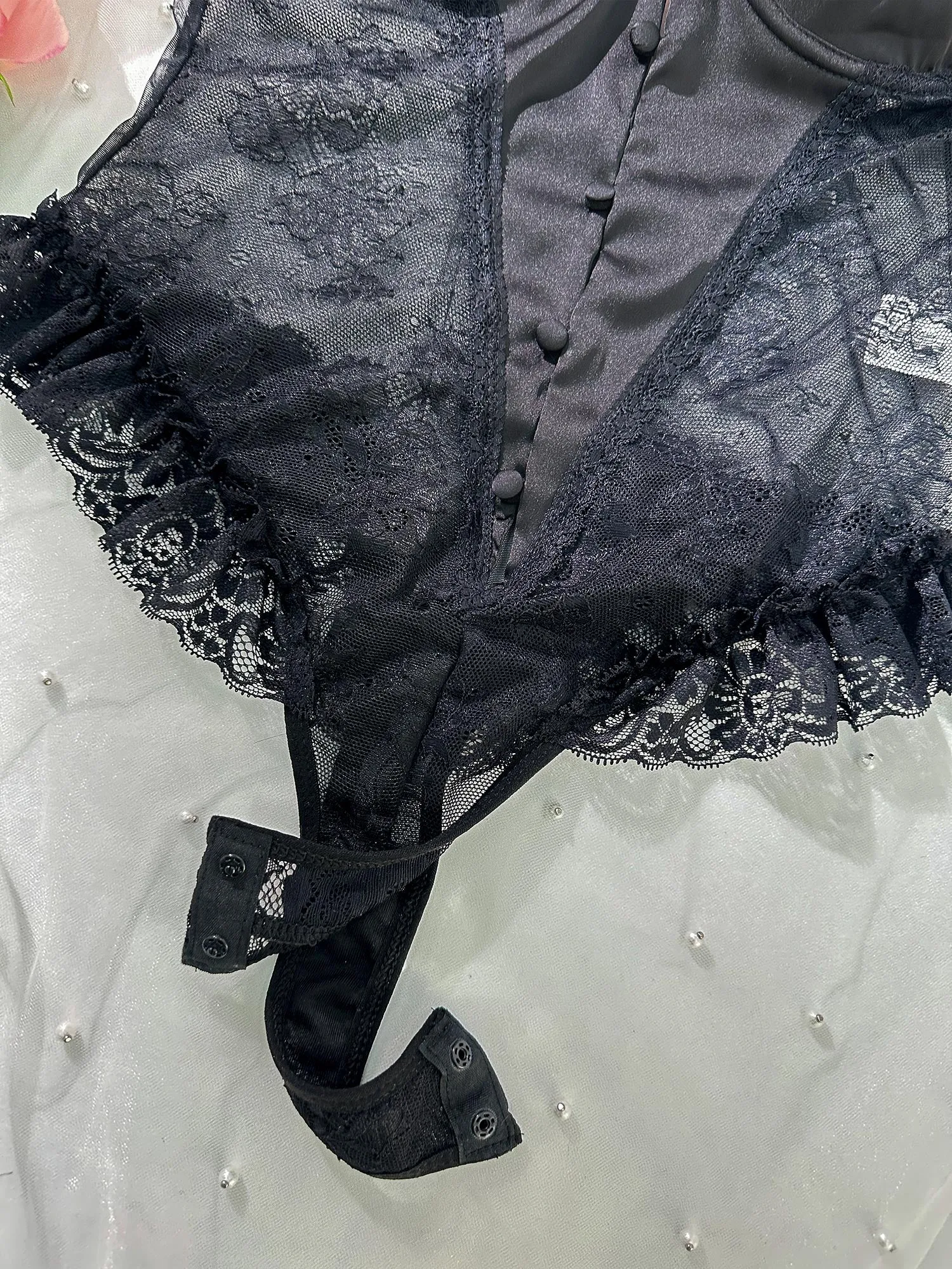 Black Sexy Lace Bodysuit