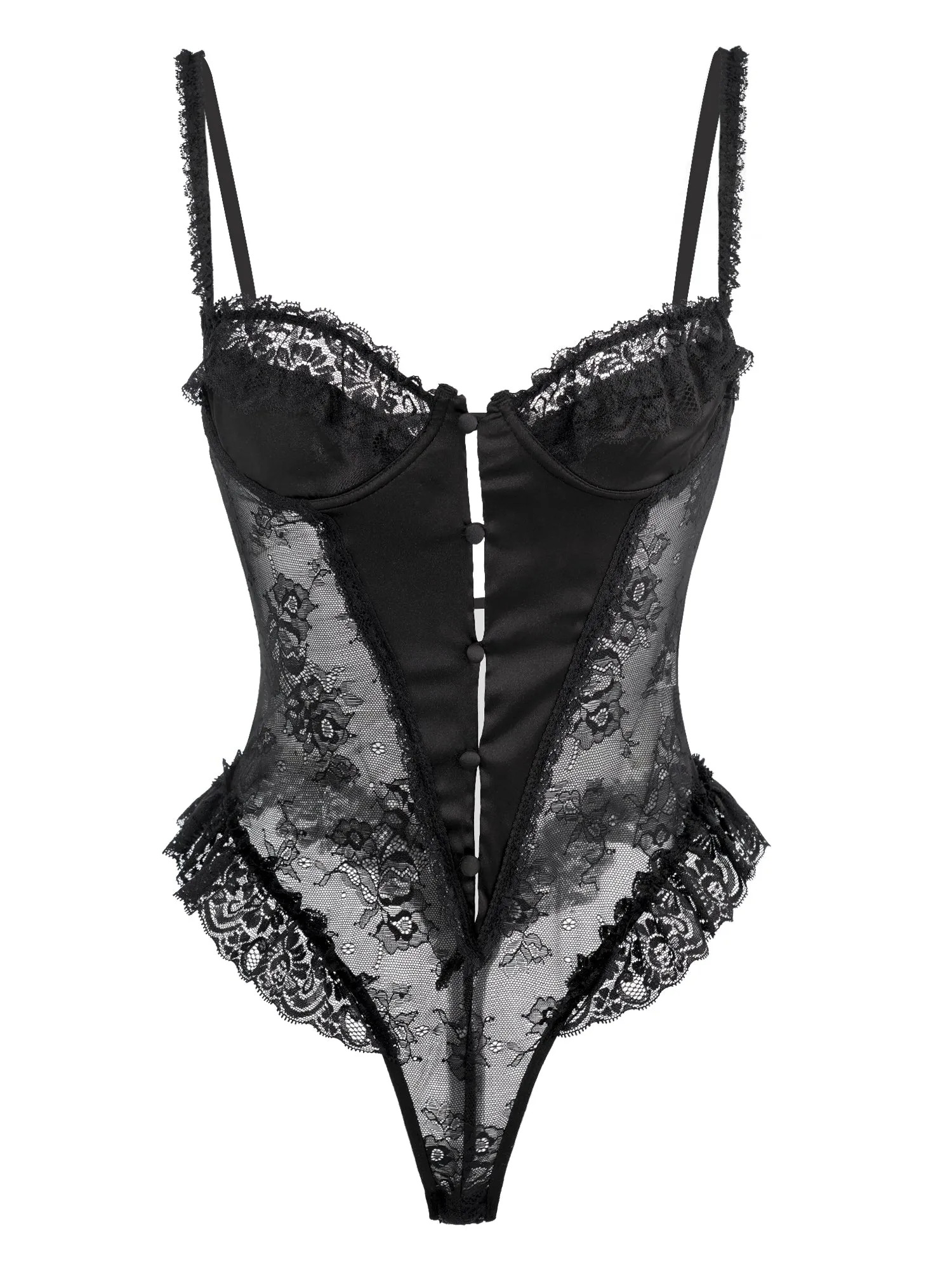 Black Sexy Lace Bodysuit