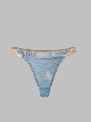Blue Soft Lace Thong