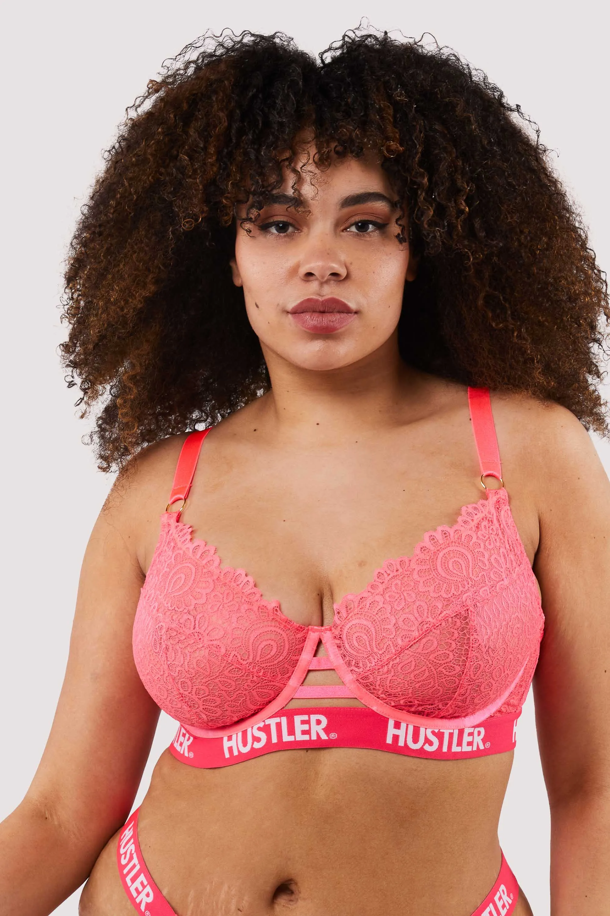 Branded Hot Pink Lace Bra