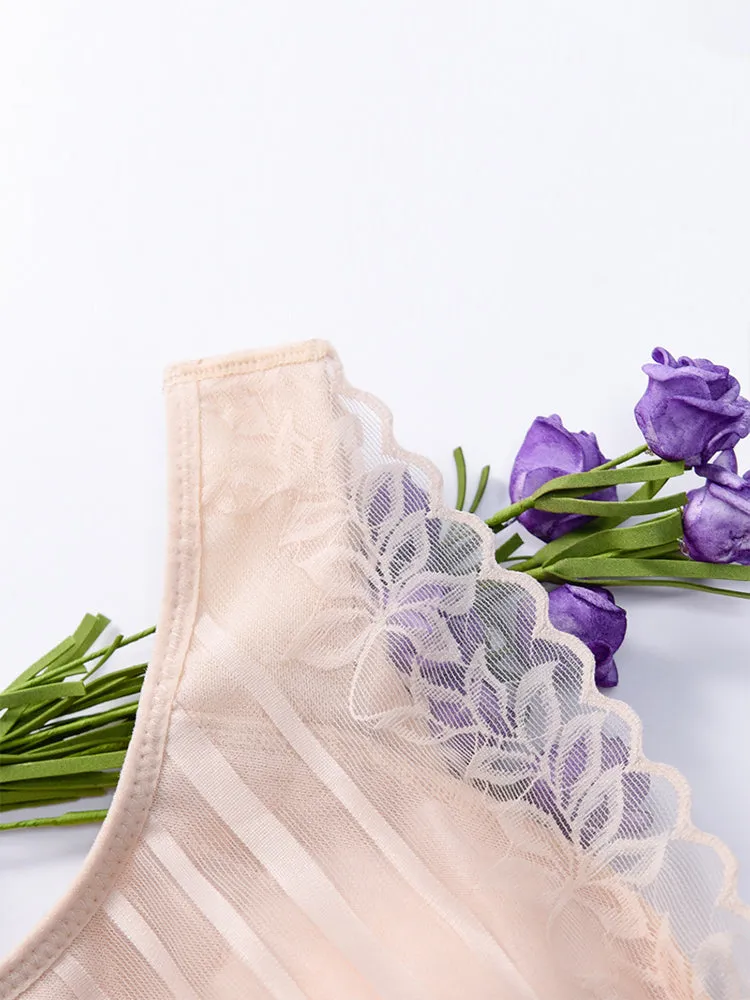 Breathable Push Up Zipper Front Bras