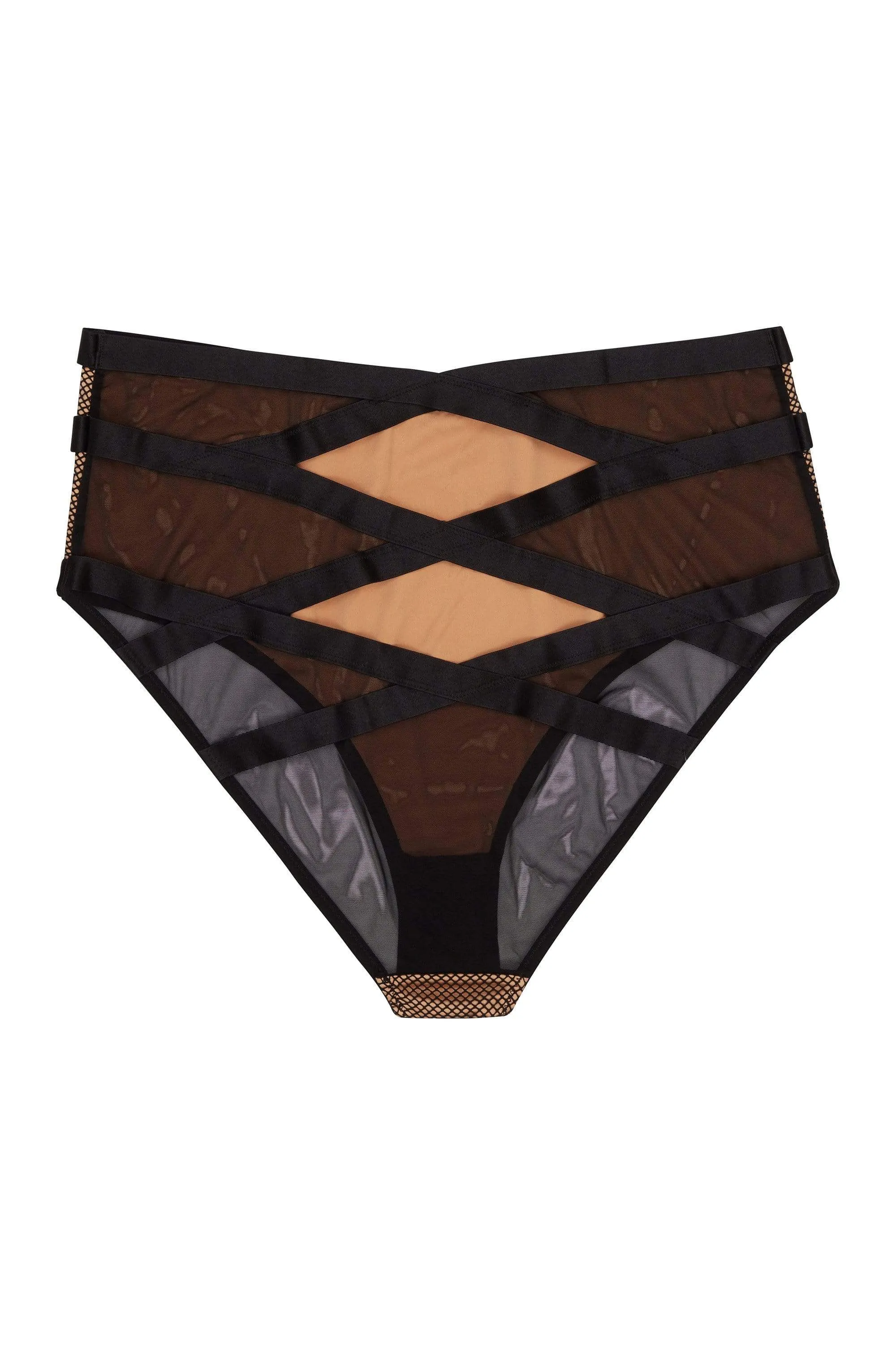 Brooklyn Fishnet Strappy High Waist Brief