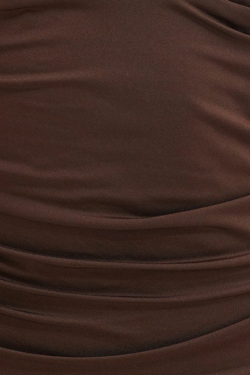 Brown Bodysuit Halter Neck