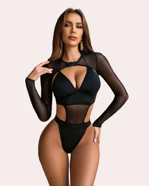 Buckle Shrug Bodysuit Crop Top Set (DE Only)