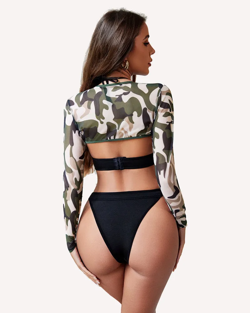 Butterfly Rave Outfits Bodysuit Crop Top Set