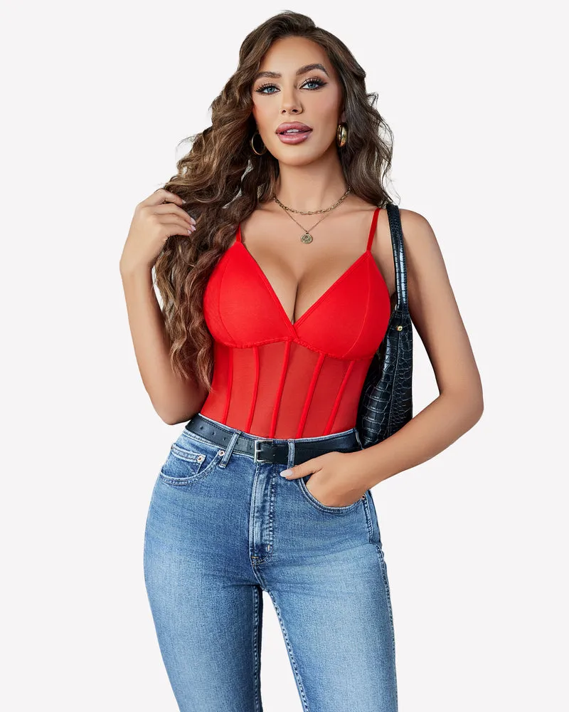 Cami Mesh Bustier Bodysuits