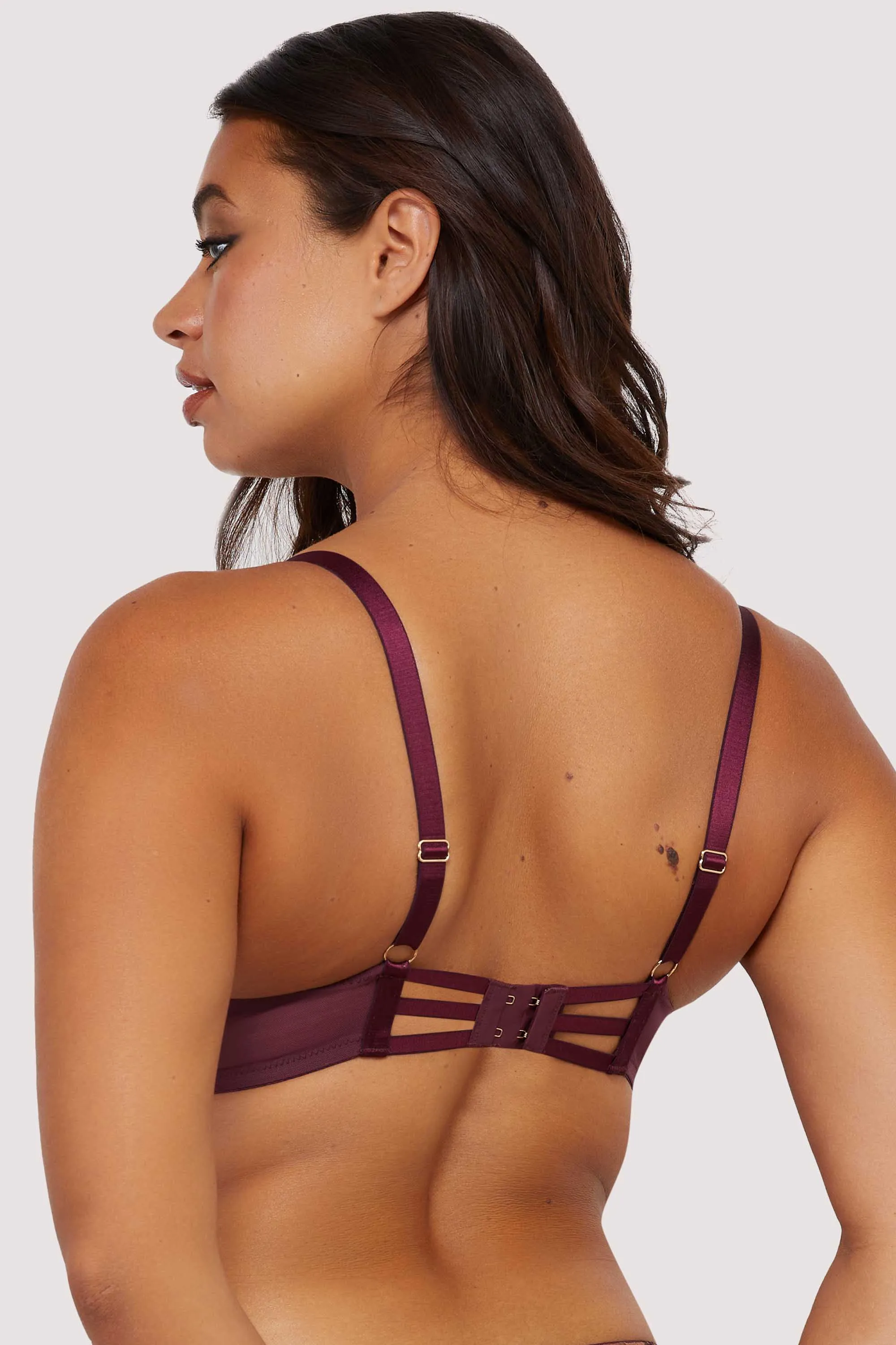 Cassia Wine Custom Embroidery Bra