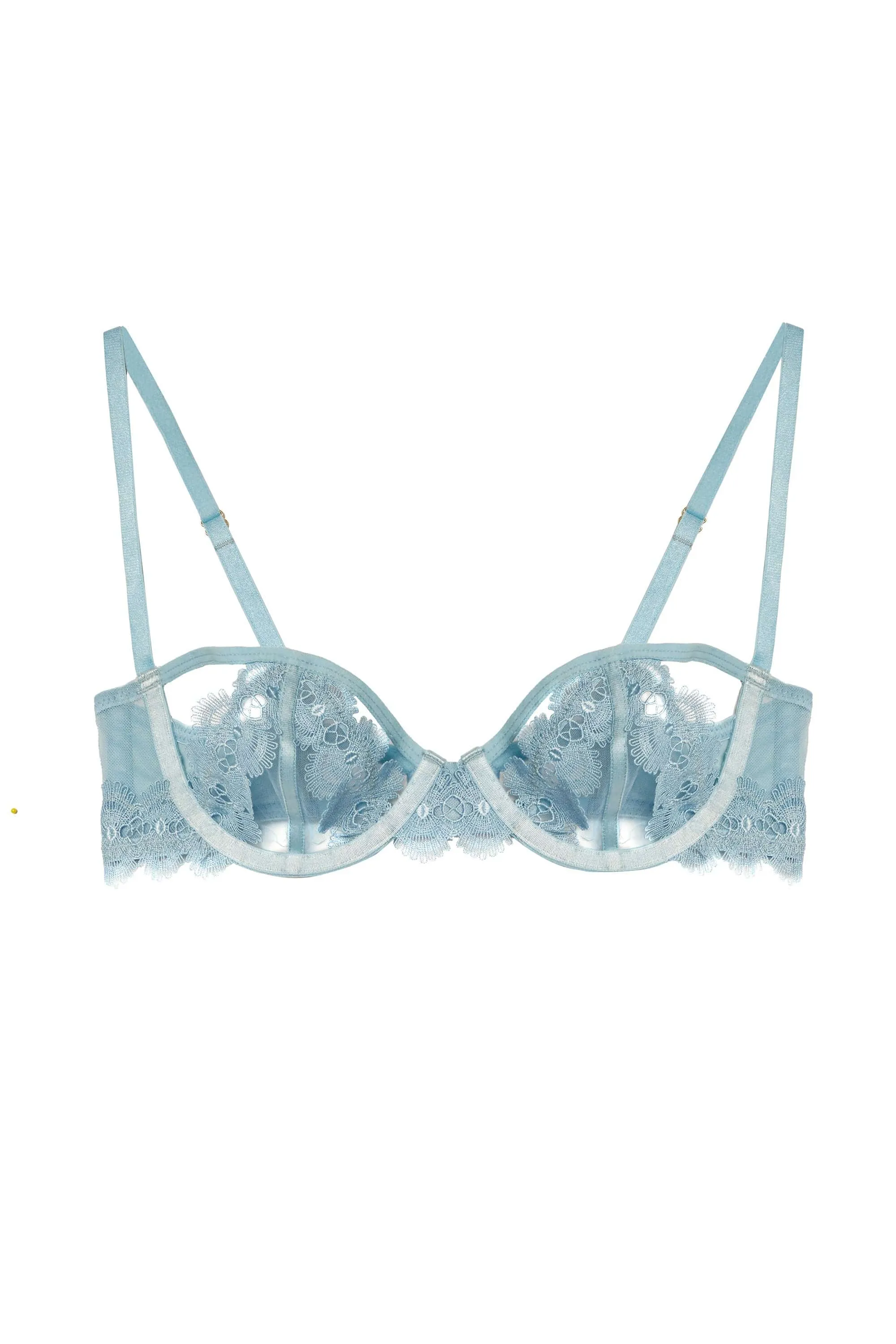 Cora Blue Mesh And Trim Balconette Bra