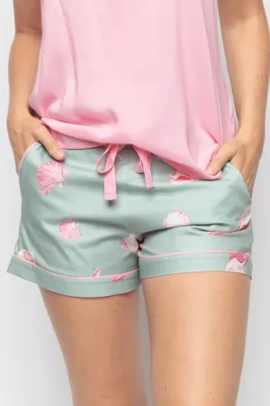 Coral Shell Print Shorts, Size UK 14