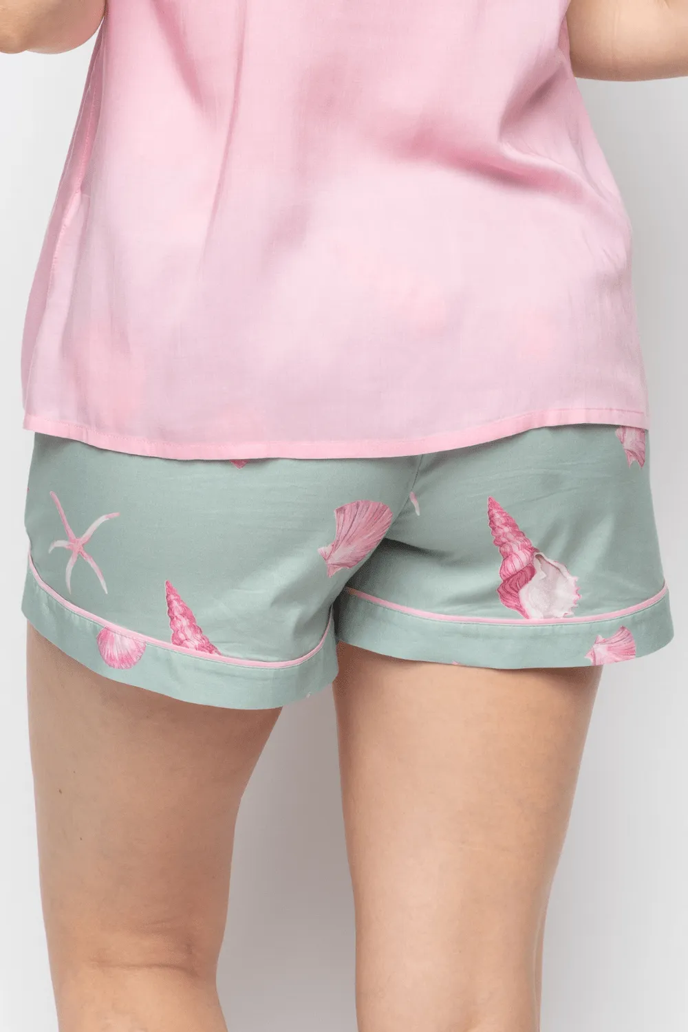 Coral Shell Print Shorts, Size UK 14