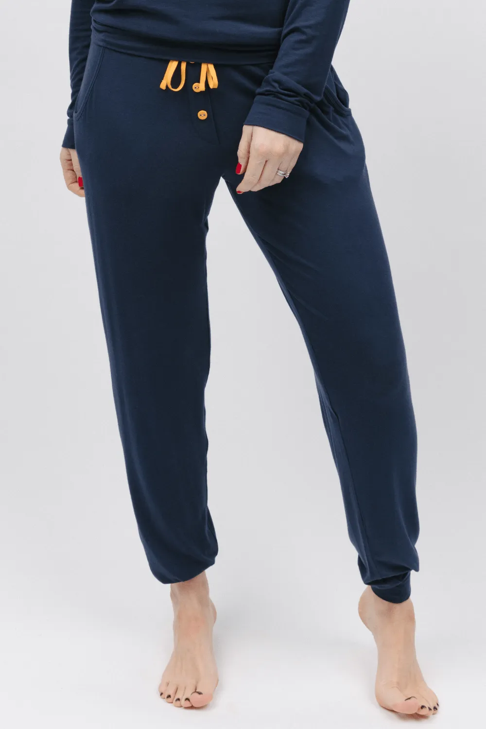 Cosmo Navy Jersey Pants