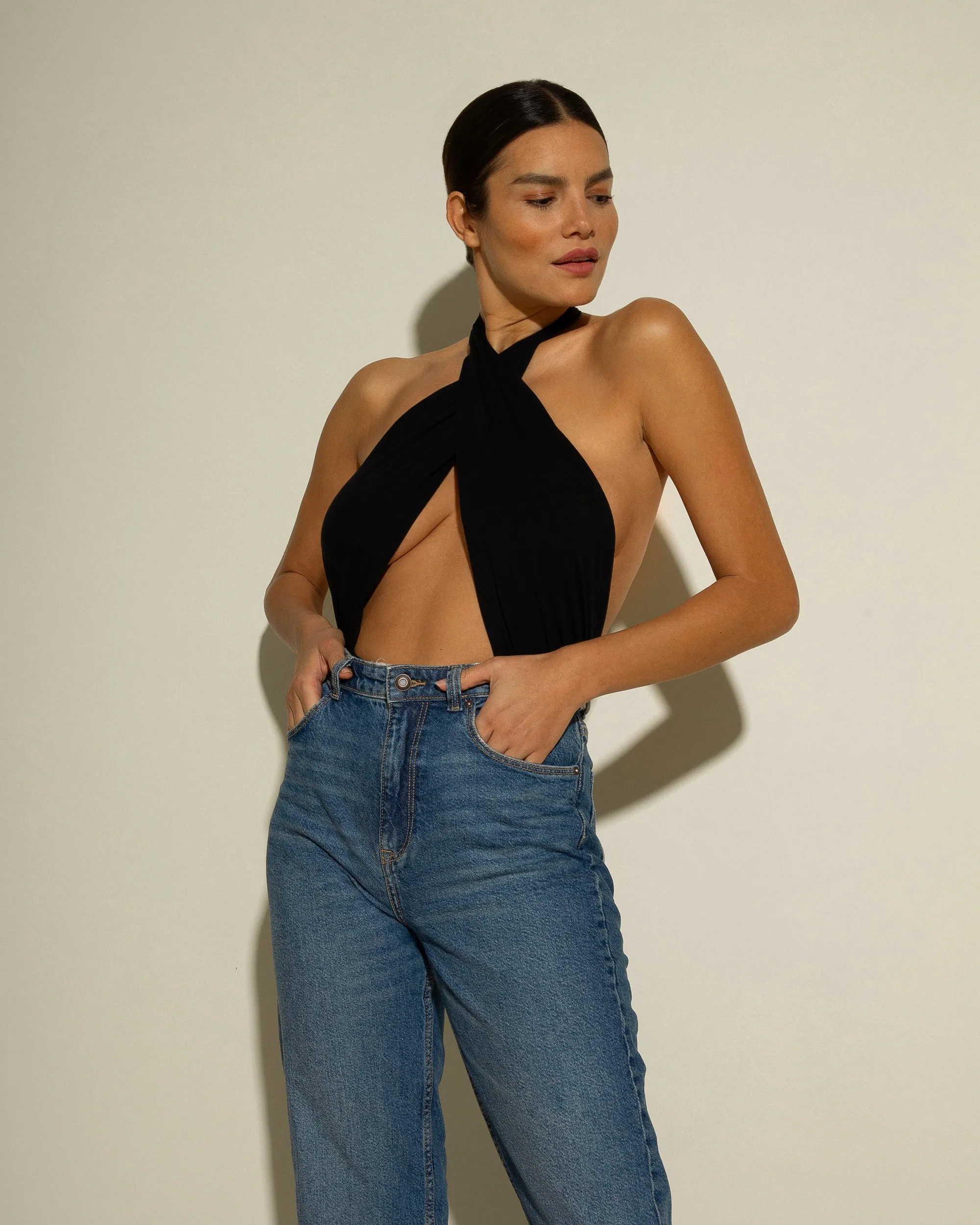 Cross Halter Bodysuit