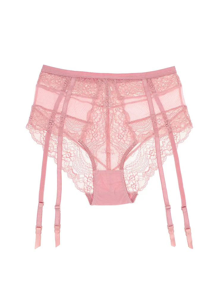 Cross Strap Lace Up Underwire Bra Lingerie Set