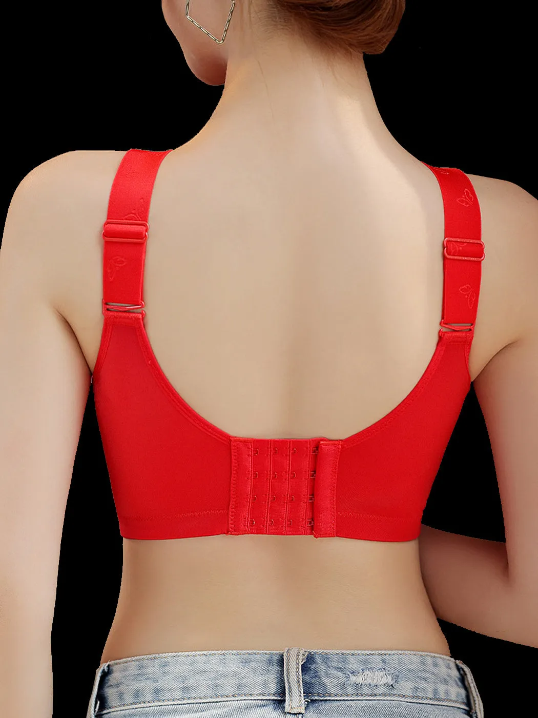 Cute Solid Color Sexy Side Support Wireless Bra
