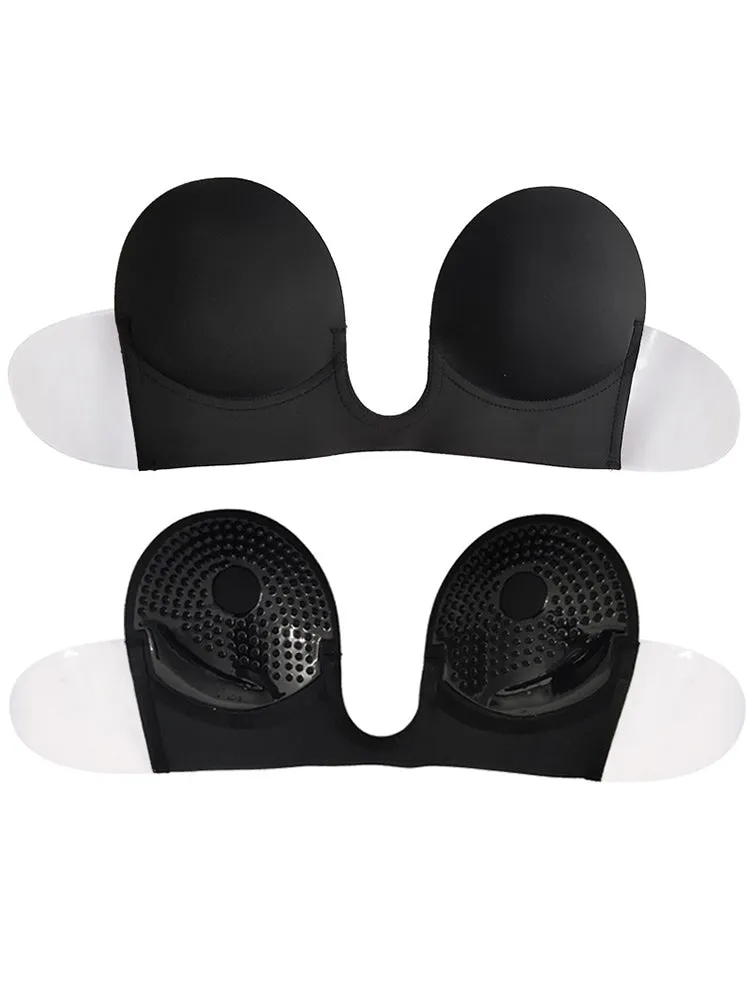 Deep U-Shaped Invisible Strapless Sticky Adhesive Bra