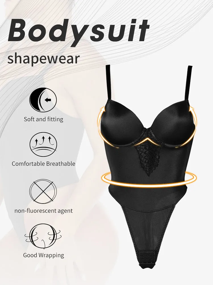 Deep V Slimming Thong Bodysuit Shapewear