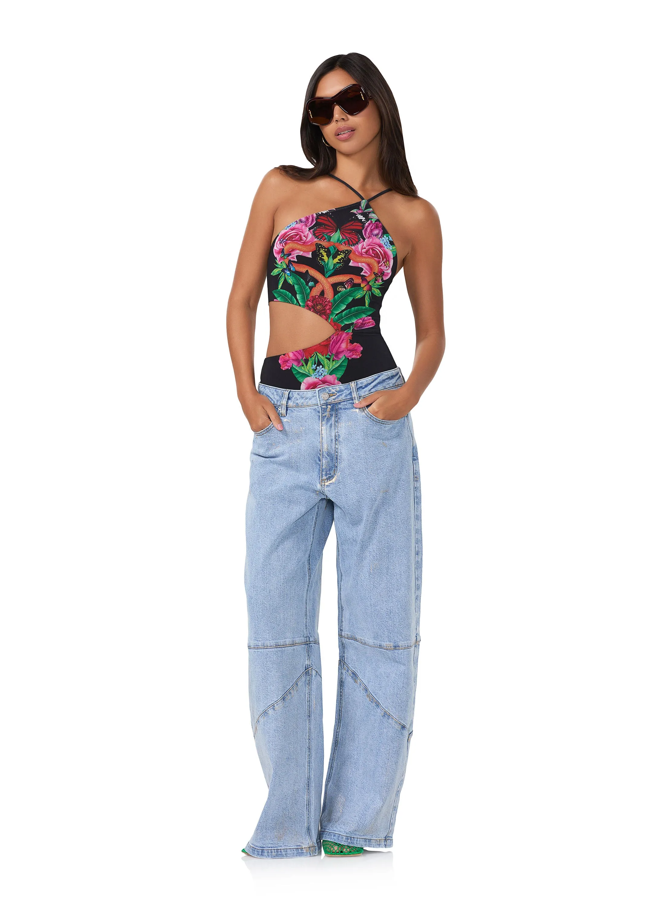 Delos Cutout Bodysuit - Body Floral
