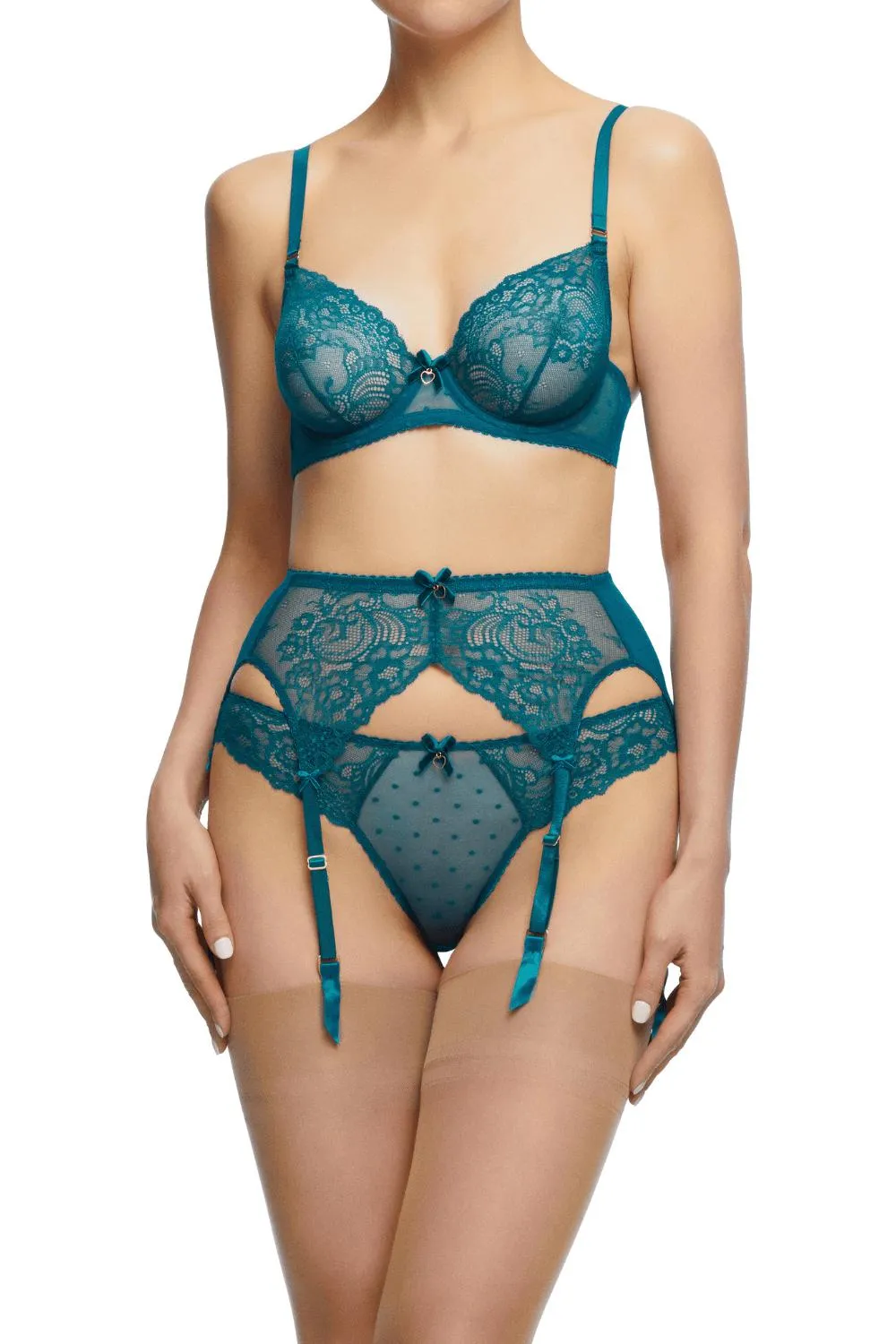 Dita Von Teese Fiamma Lace Unlined Bra Corsaire Blue