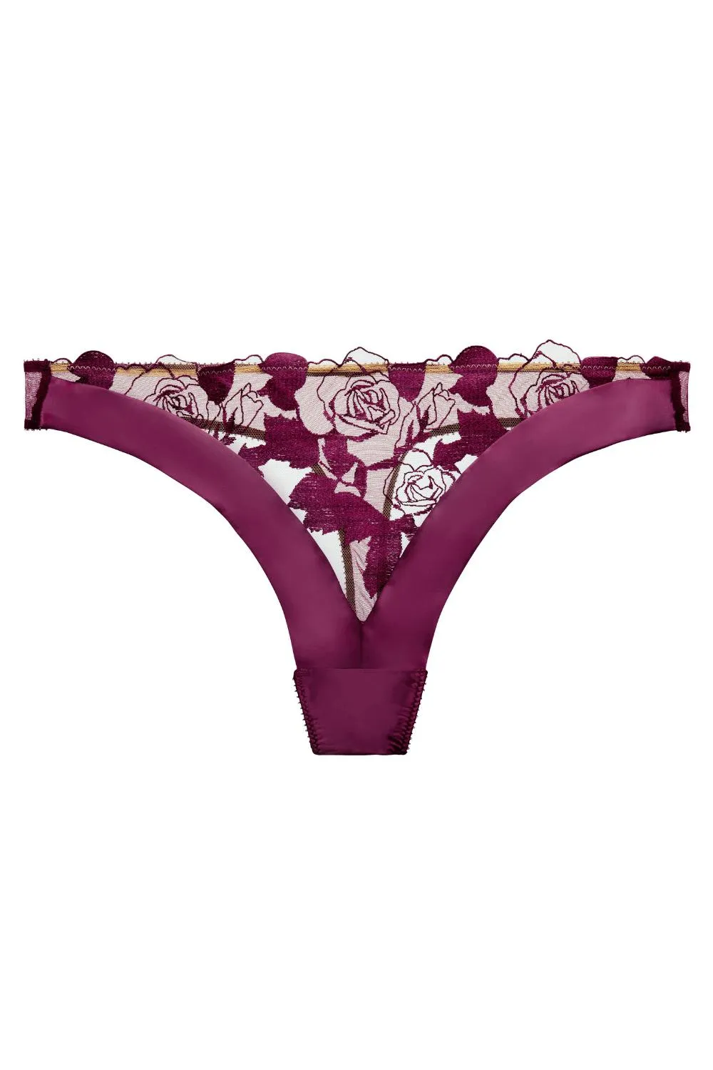 Dita Von Teese Rosabelle Sheer G-String Panty Dark Cherry