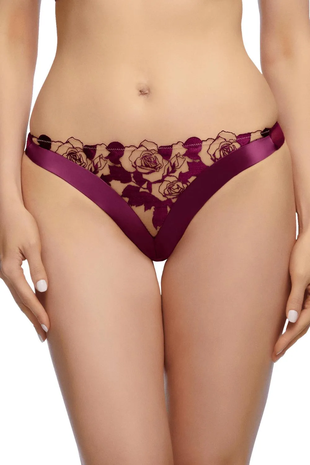 Dita Von Teese Rosabelle Sheer G-String Panty Dark Cherry